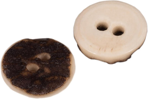 Natural Round Shape Deer, Elk Antler Buttons 3 Sizes 5pieces (15 mm (0.59 inch))...