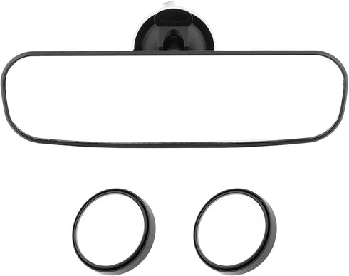 9.8'' Car Rear View Mirror with Suction Cup, Anti Glare Adjustable Auto Interior Rearview Mirror, HD Thickened Vehicle Inside Mirror Kit Universal...