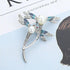 WLLAY Silver Tone Couple Dragonfly with White Pearl Brooch Blue Enamel Insect Pin Broach...