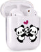 Idocolors Clear Case Compatible with AirPods 2&1, Soft Silicone Shockproof Case Cover with Cute Cartoon Panda Pattern for Girls & Teenages...