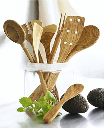 Olive Wood Cooking Spoon Set 10" 12" 14"...