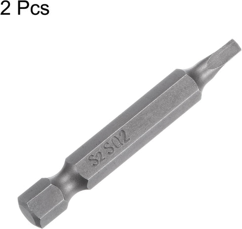 2pcs SQ2 Square Screwdriver Bit 1/4" Hex Shank 2" Length Magnetic Security Screw Driver Power Tool...