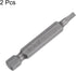 2pcs SQ2 Square Screwdriver Bit 1/4" Hex Shank 2" Length Magnetic Security Screw Driver Power Tool...