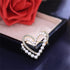 Classic Crystal Pearl Heart Brooch Pin Trendy Clothing Dress T-shirt Heart Scarf Brooch Double Heart Scarf Brooch Pin for Women Wedding Brooch...