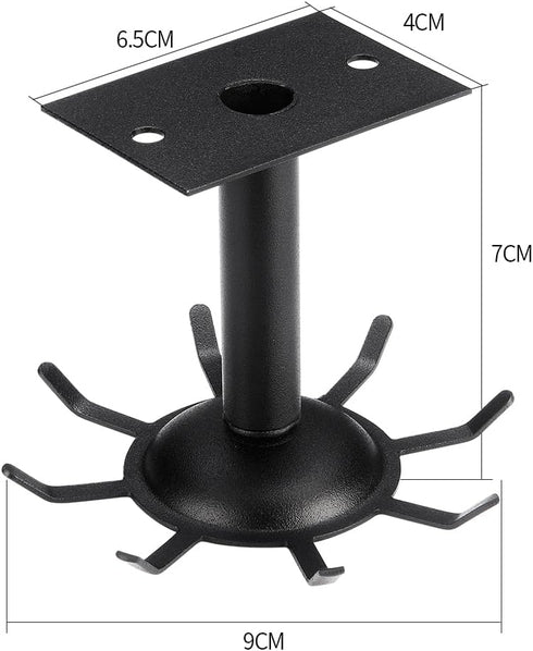 2 PCS Kitchen Rotating Utensils Hooks, Matte Black Cooking Utensil Rack with 8 Rotatable Hooks for Spoons Pots Rags. Top Mounted Metal Kitchen Ute...