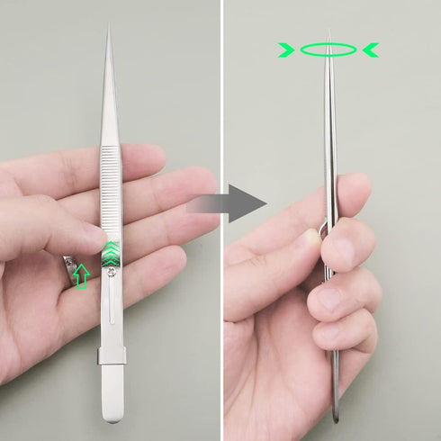 3pcs Stainless Steel Holder Pick Up Claw Tweezers Tool Set Diamond Stone Jewelers Tools Holder for Jewelry Making Craft Claw Self Locking Tweezers...