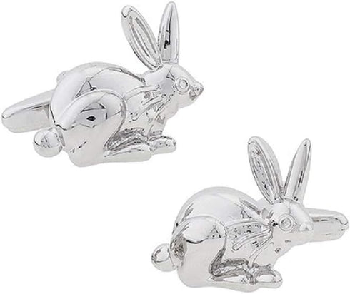 Easter Bunny Rabbit Pair Cufflinks in a Presentation Gift Box & Polishing Cloth...