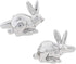 Easter Bunny Rabbit Pair Cufflinks in a Presentation Gift Box & Polishing Cloth...