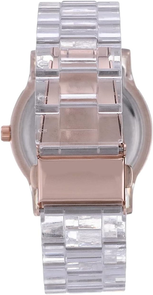 Accutime XOXO Women's XO5528 Clear Bracelet with Rhinestones on Rose Gold Case Watch...
