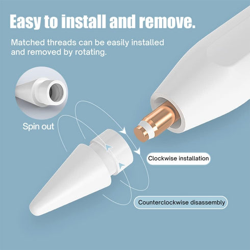 Pen Tip for Apple Pencil,4 Pack Replacement Tips for Apple Pencil 1st Gen & 2nd Gen, High Sensitivity Apple Pencil Nibs for Apple Pencil,Screen Pr...