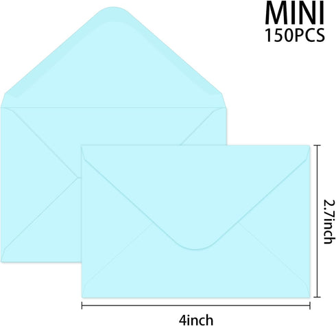 150 Packs of Gift Card Envelopes, 10 colors Mini Envelopes, Gift Card Holder, Business Card Envelopes(4"x2.75") (Multicolor)...