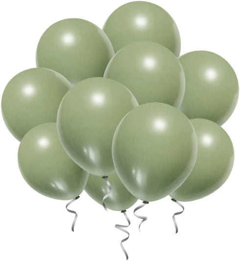 12 Inch Sage Green Balloons Eucalyptus Bridal Shower Balloons Greenery Gender Neutral Baby Shower Decorations Olive Green Party Balloons 40 Count...