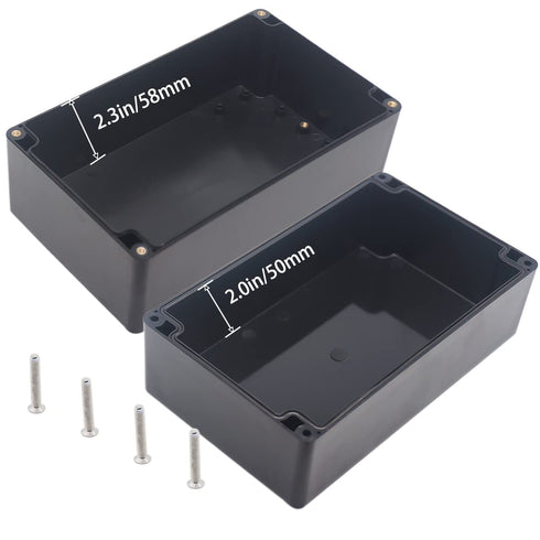 Watertight Junction Box, IP67 Waterproof Project Box Durable ABS Plastic Electronic Enclosure Case for DIY Electrical Project Black 7.87" x 4.72" ...