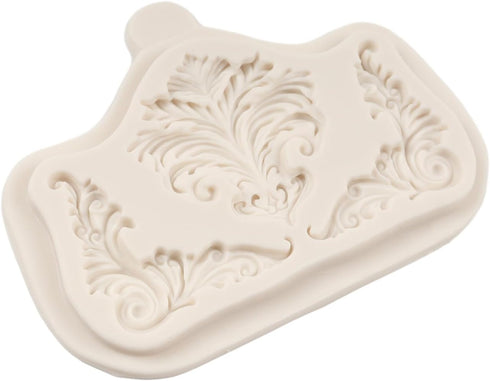 Baroque Fondant Molds Scroll Border Lace Silicone Molds Relief Flower Mold for Cake Decoration Cupcake Topper Chocolate Candy Polymer Clay Gum Pas...