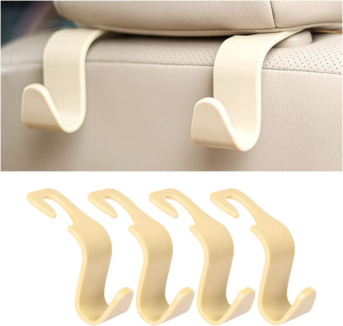 4 Pack Car Vehicle Back Seat Headrest Hooks, Universal Black Back Seat Hanger for Your Purse, Grocery Bags, Handbag, Car Seat Organizer Accessory ...