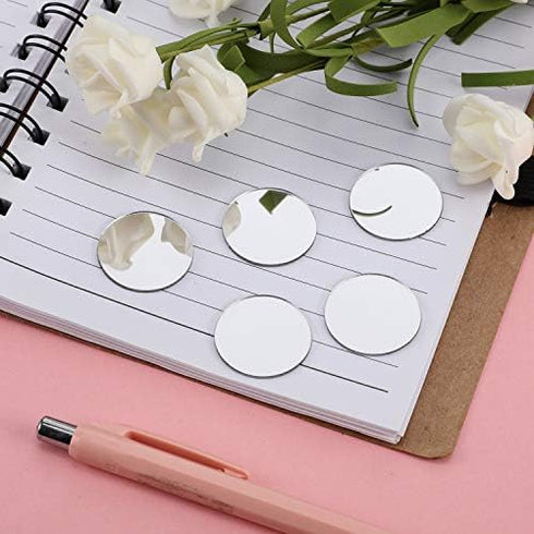 Mini Size Acrylic Round Mirror Adhesive Small Round Mirror Circles Craft Mirror Tiles for Crafts and DIY Projects Supplies (200 Pieces, 2 Inch)...