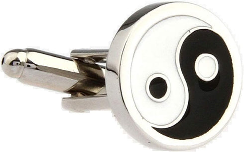 Yin and Yang Pair Cufflinks in a Presentation Gift Box & Polishing Cloth...