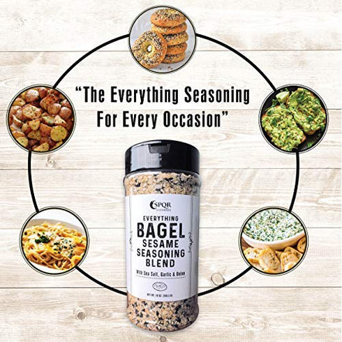 Everything Bagel Seasoning Blend Original XL 10 Ounce Jar. Delicious Blend of Sea Salt and Spices Dried Minced Garlic & Onion Flakes. Bagel Allspi...