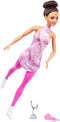 Barbie Careers Fashion Doll & Accessories, Brunette Ice Skater in Removable Pink Outfit with Ice Skates & Trophy...
