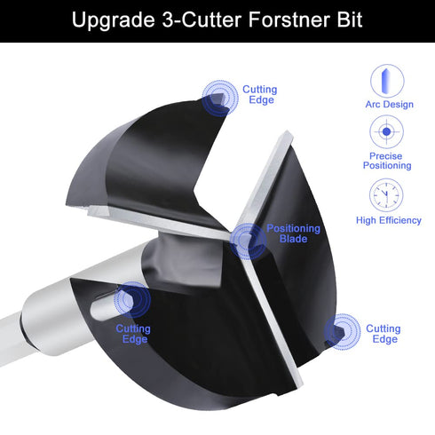 ASNOMY Carbide Forstner Drill Bit, 2-3/8Inch Upgrade 3-Cutter Forstner Bit for Hard Wood, Wood Drilling Hole Saw Set Woodworking Hinge Cutter Tool...