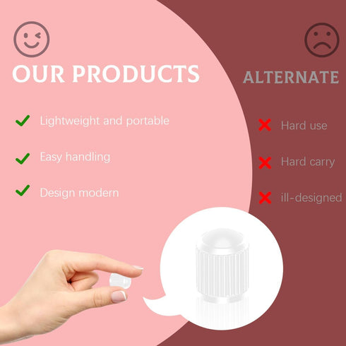 50 PCS Tire Valve Stem Caps, Plastic Car Tyre Valve Cap with O Rubber Seal, Dustproof Airtight Seal Wheel Stem Covers, Universal Accessories for C...