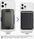 Sinjimoru for MagSafe Wallet, Secure Hard Lock Magnetic Card Holder as a MagSafe Stand and MagSafe Grip for iPhone 15 14 13 12. M-Card Zip Olive G...