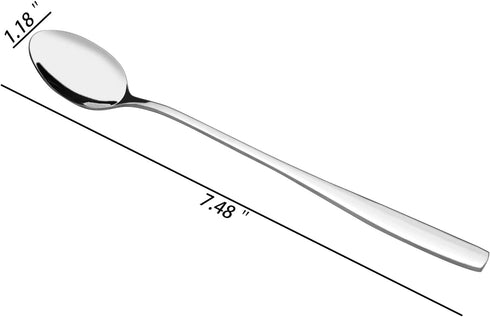 Bringer Stainless Steel Long Handle Iced Tea Spoons, Cocktail Stirring Spoons Set, Pack of 12...