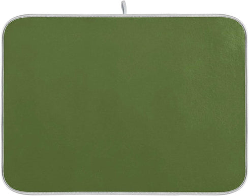 Olive Green Solid Color Dish Drying Mat Absorbent Reversible Dish Draining Mat for Kitchen Countertops Sinks, 16 x 18 Inch...