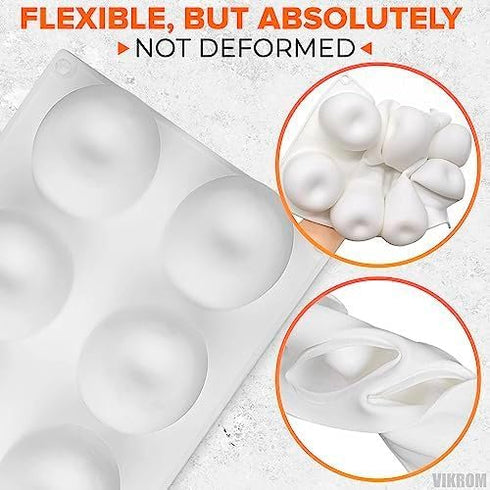 8 Cavity Apple Silicone Mold - 11.22 x 6.69 x 2.3 Inches Apple Mold for Baking, Good for Pastry, Jelly, Ice Cream, Soap, and Candles, Non-Stick an...
