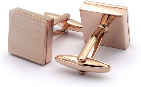 Brushed Square Rose Gold Cufflinks...