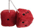1 Pair Retro Dots Fuzzy Dice Car Mirror Hanging with Suction, Cubic Square Plush Dice Auto Rearview Mirror Dice for Car Ornament Decoration (Red)...