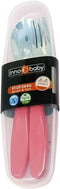 Innobaby Din Din Smart EZ Grip Spoon and Fork with Carrying Case, Utensil Set for Kids and Toddlers, BPA Free (Pink)...