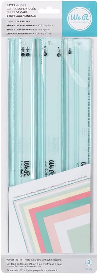 We R Memory Keepers Layers Guide Tool, Create Perfect Scapbooking Borders or Photograph Mats Without Measuring, Includes Three Different Sized 12-...