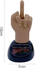 Solar Brown Middle Finger Powered Ornament Smooth Edge Decorative Non-Fading Solar-Power Dancing Windowsill Figure for Vehicle Solar Car Ornament,...