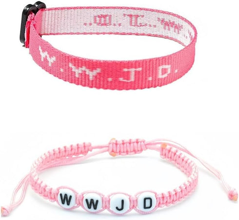 2-6Pcs WWJD Braided Rope Bracelets for Men Women What Would Jesus Do Matching Bracelet Set Inspirational Christian Gifts Adjustable WWJD Letter Re...