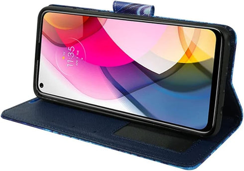 Zase Moto G Stylus 5G Wallet Phone Case for Women Pouch PU Leather Flip Folio Cute Design Cover w/Kickstand ID Card Slot Wrist Strap Compatible wi...