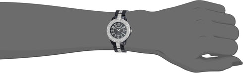 Accutime XOXO Women's XO5461 Rhinestone Accent Black Analog Bracelet Watch...