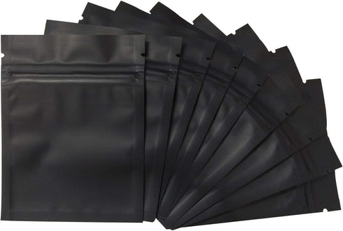 200 Pack Smell Proof Bags 3 x 4 Inch Resealable Mylar Bags Foil Pouch Bag Flat Bag Matte Black...