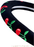 Automotive Cherry Car Accessory Embroidery Cute Women Handmade 15 inch Car Steering Wheel Cover (Green)...