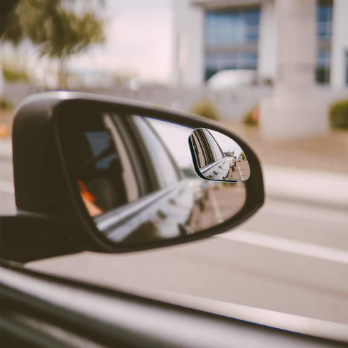 Car Blind Spot Mirror, 2PCS HD Convex Glass Angle Adjustable for Side Rearview Mirrors, Fan Shaped Frameless Rotatable Wide Angle Blind Spot Mirro...