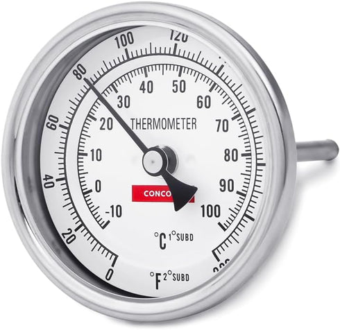 CONCORD 3" Stainless Steel Thermometer for Home Brewing (4" Stem)...