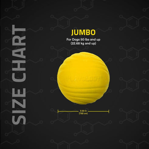 Playology Dual Layer Ball for Dogs | Engaging All Natural Chicken Scented Yellow Dog Toy | Jumbo Sized Chew Ball for Large to X-Large Dogs (50 lbs...