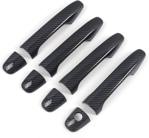 HIGH FLYING for Subaru WRX, STi 2015-2021, XV Crosstrek 13-17 Car Accessories Side Door Handles Cover Trim Carbon Fiber Grain ABS 8pcs...