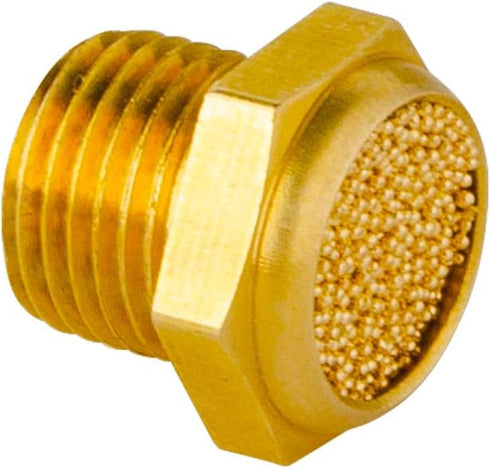 Quickun Pneumatic Muffler Silencer, 1/8” Male Thread Brass Air Exhaust Muffler Sintered Bronze Mufflers (Pack of 3)...