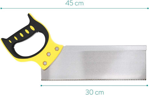 Navaris Tenon Hand Saw - 12 Inch Fine Tooth Back Saw for Precision Woodwork and Carpentry - Backsaw Handsaw with Steel Blade and Soft Grip Handle...