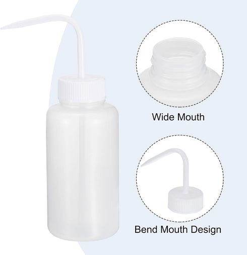 PATIKIL 500ml Wash Bottle, 4pcs Plastic Squeeze Bottle Wide Mouth Bottle Watering Tools Foam Bottle for Green Soap Cleaning Washing Irrigation, Cl...