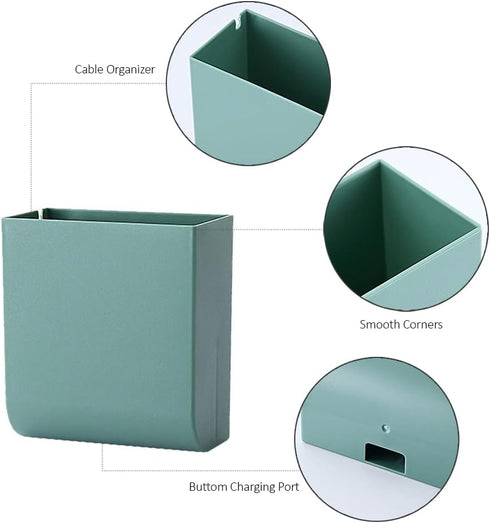 D4 Wall Mount Phone Holder, Phone Stand with Adhesive and Data Cable Receiving Hole, Phone Holder for Shower, Charging, RV, Compatible with iPhone...