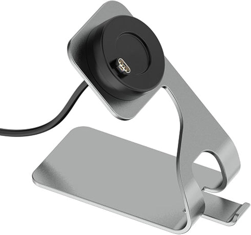 Metal Anti-Slipping Desktop Base Stand for Garmin Venu 3/Venu 3S/Vivoactiv 5 with Charging Dock Cable, Replacement Smart Watch Dock Stand Station(...