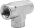 (2-PACK) 5605-04-04-04 Hydraulic Hose Adapter Fitting 1/4" Female (1/4-18 NPTF) × 1/4" Female (1/4-18 NPTF) × 1/4" Female (1/4-18 NPTF) Street Tee...