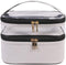 FITINI Makeup Bags Double Layer Travel Storage Cosmetic Cases Make up Organizer Toiletry Bags Water-resistant for Women Makeup Brush Bag,Gray...